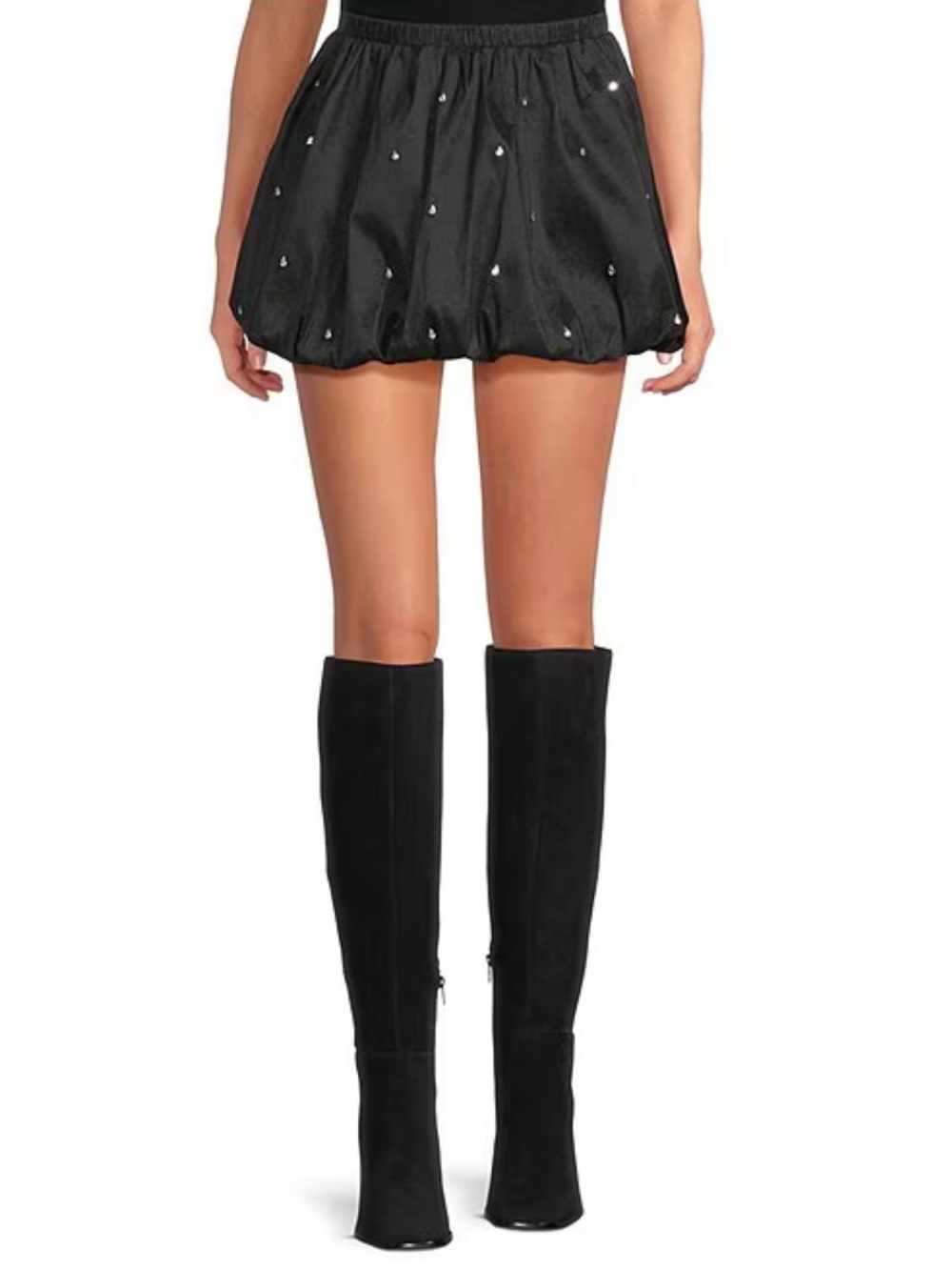 NWT Gianni Bini Nadia Rhinestone Taffeta Bubble Mini Skirt Cherry Sz M